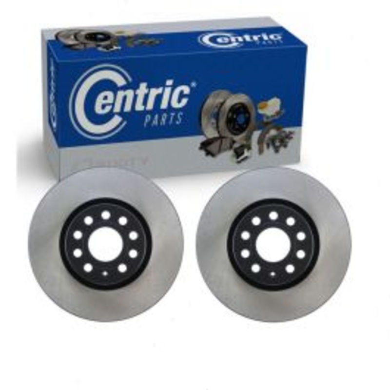 2 pc Centric Premium Front Disc Brake Rotors for 2009-2017 Volkswagen Tiguan