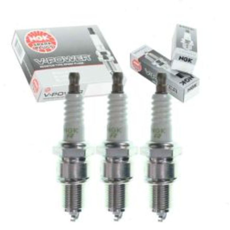 3 pc NGK V-Power Spark Plugs for 1987-1995 Subaru Justy 1.2L L3