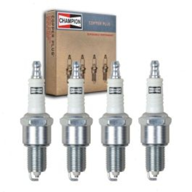 4 pc Champion Copper Plus Exhaust Side Spark Plugs for 1986-1989 Nissan D21 2.4L L4