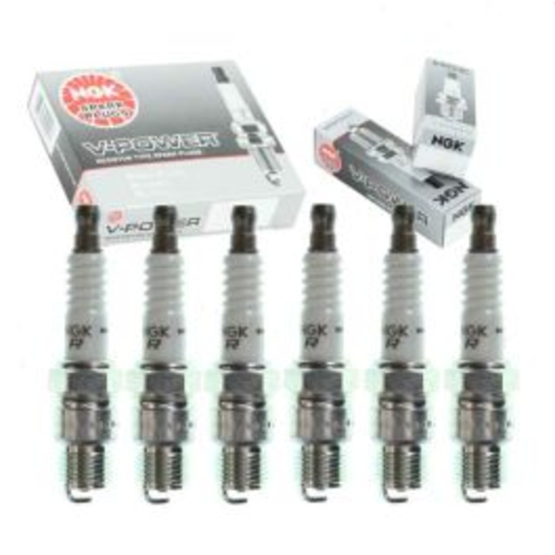 6 pc NGK V-Power Spark Plugs for 1975 GMC K25 Suburban 4.8L L6