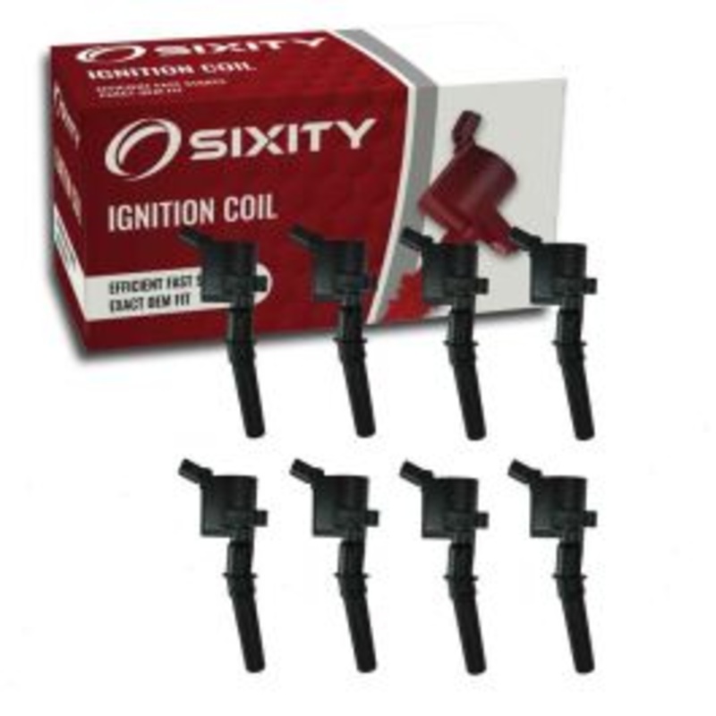 8 pc Sixity Ignition Coils for 2002-2005 Mercury Mountaineer 4.6L V8 - Curved Boot Coil Pack