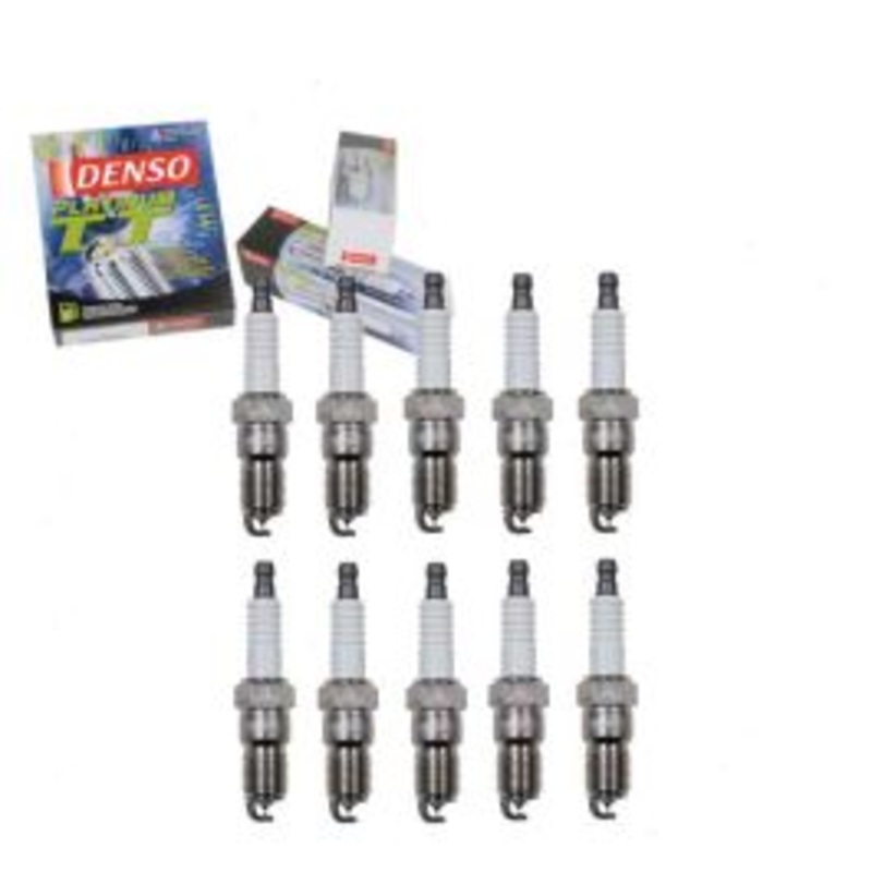 10 pc DENSO Platinum TT Spark Plugs for 2003-2005 Ford E-350 Club Wagon 6.8L V10