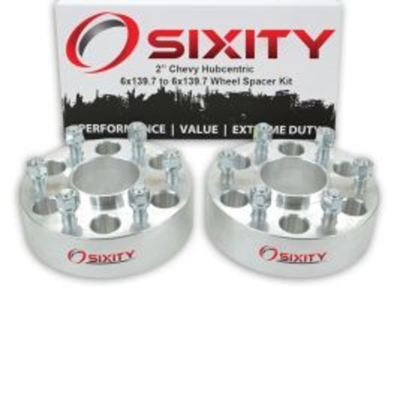 Sixity 2 pc 2" Thick Hubcentric Wheel Spacers - Chevy Pickup Suburban Blazer Tahoe - 6x139.7mm
