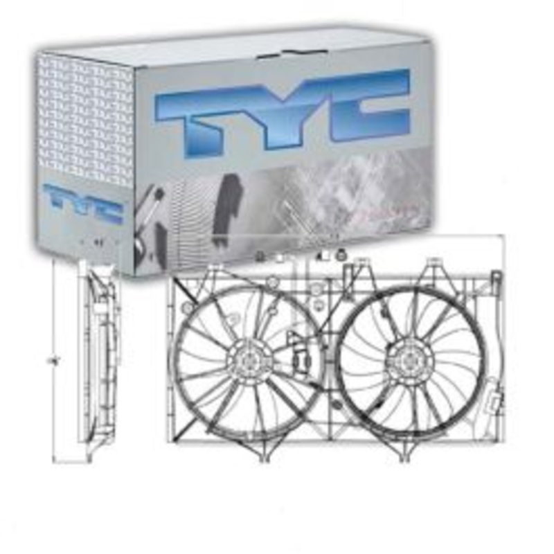 TYC Dual Radiator & Condenser Fan Assembly for 2013-2018 Toyota Avalon 3.5L V6