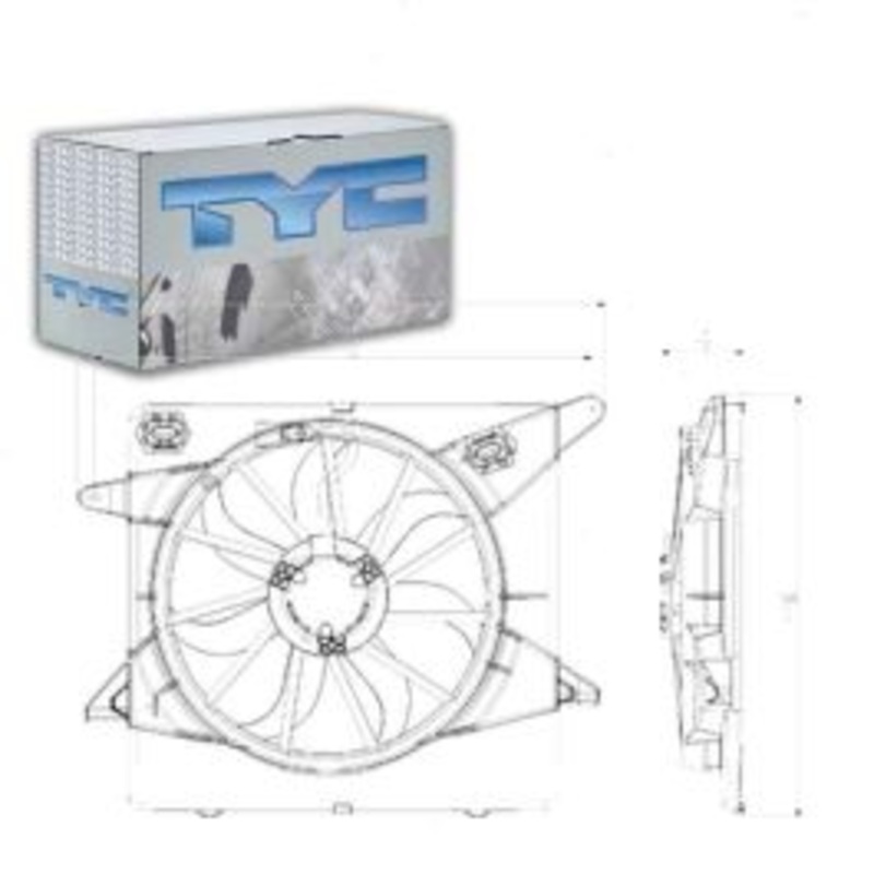 TYC 622650 Dual Radiator & Condenser Fan Assembly