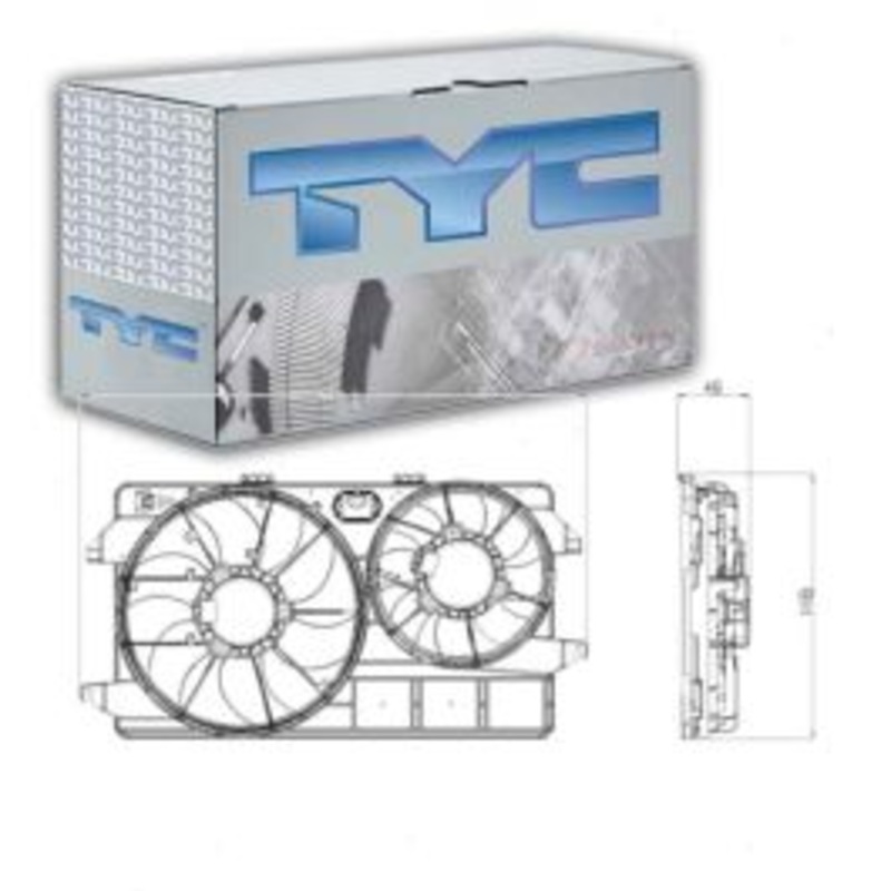 TYC Dual Radiator & Condenser Fan Assembly for 2010-2013 Ford Transit Connect