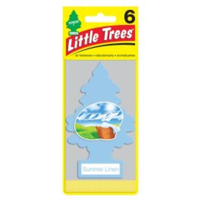 Little Trees Summer Linen Air Freshener for Car and Home - 6 pack