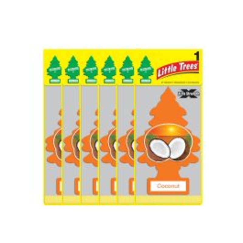 Little Trees X-tra Strength Coconut Large Air Freshener - 6 pack