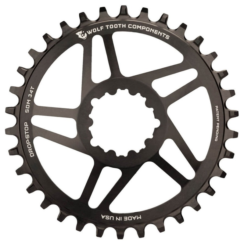 Wolf Tooth Direct Mount Drop-Stop Chainring - SRAM Direct Mount - 6mm Non Boost - Round - Black - 9-12 Speed - 28T